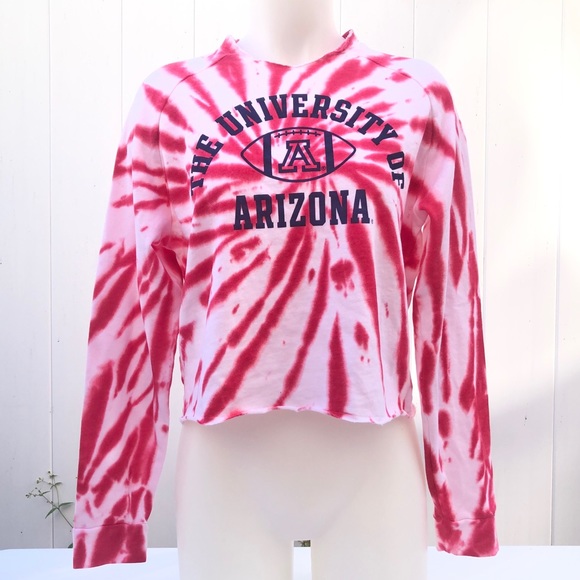 PINK Victoria's Secret Tops - VS PINK University of Arizona Pink/Red Tie Dye Collegiate Long Sleeve Tee